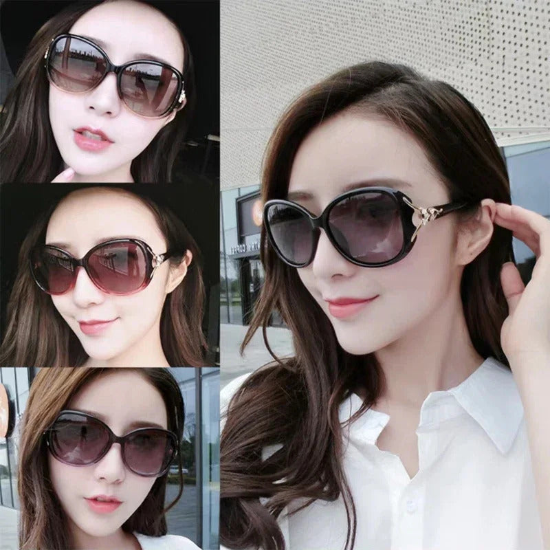 眼镜女Vintage Sunglasses Women UV Blocking Textured Sunglasses Gradient Black Outdoor Sunglasses Oculos Sol Feminino