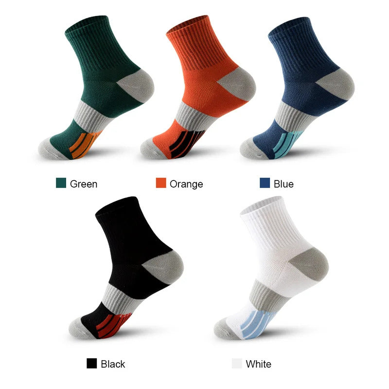5 Pair Apring And Fall Men socks Summer casual Absorbent Cotton Comfortable Breathable Run Basketball Sports Socks Meias EU38-45男士袜子