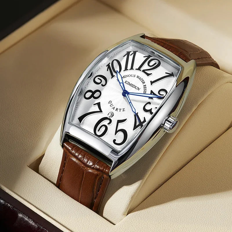 手表男Men's Watch Bucket Form Cross-border Poetry Brand Wristwatch Night Light Mechanical Wristwatch Wholesale Watch