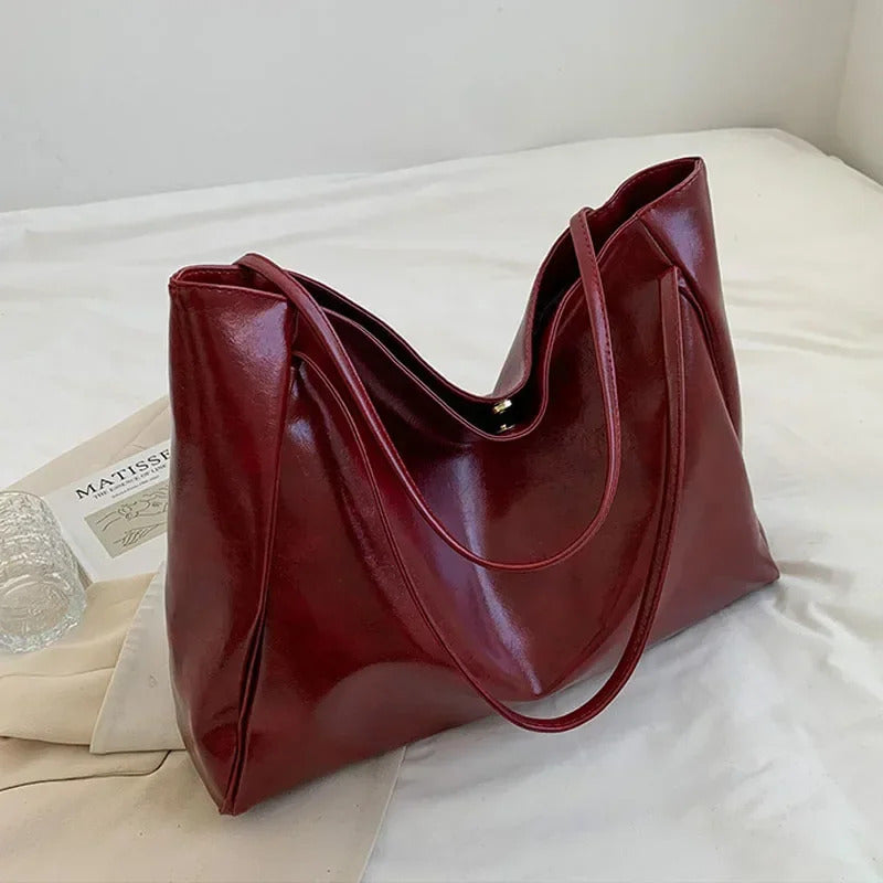 包包Women Tote Bag Fashion Underarm Pouch Large Capacity Soft Pu Leather Shoulder Bag Retro Crossbody Bag Casual Portable BucketBags