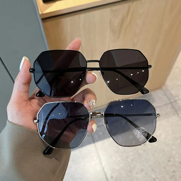太阳镜男Metal Large Frame Square Sunglasses Women's Photochromic Fashion Sun Glasses Men's Polarized Driving Eyewear UV400 Oculos De Sol