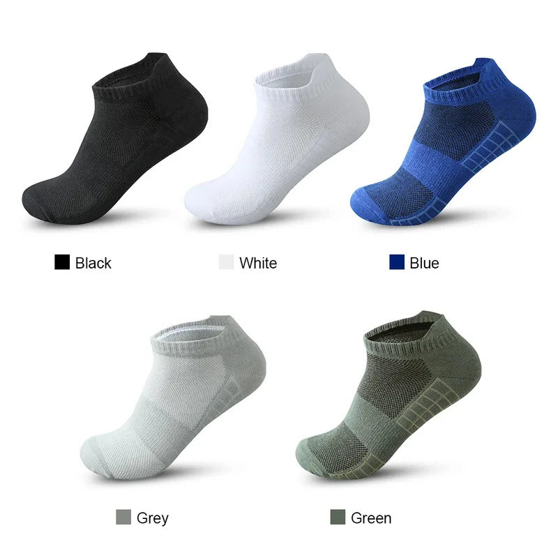 5 pairs High Quality Men Ankle Socks Breathable Cotton Sports Socks Mesh Casual Athletic Summer Thin Cut Short Sokken Size 38-45男士袜子