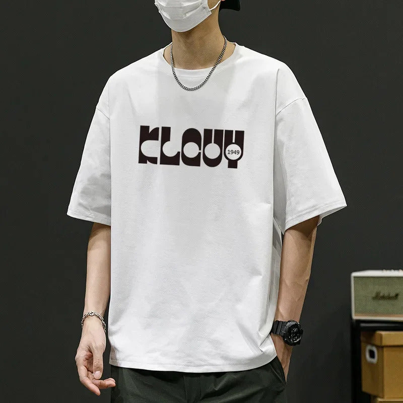 T恤男Trendy Korean Style Men's Half Sleeve T-Shirt Inner Round Neck Base Layer Top For Young Students New Arrival 2024