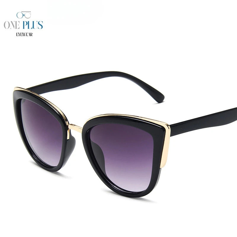 眼镜女Cat Eye Sunglasses for Women PC with metal Big Black Fast Selling Luxury Women Polarized Sunglasses Sunwear