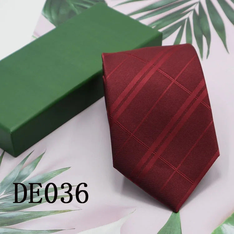领带男Classic Plaid Neck Ties for Men Casual Suits Tie Gravatas Stripe Blue Mens Neckties For Business Wedding 8cm Width Men Ties