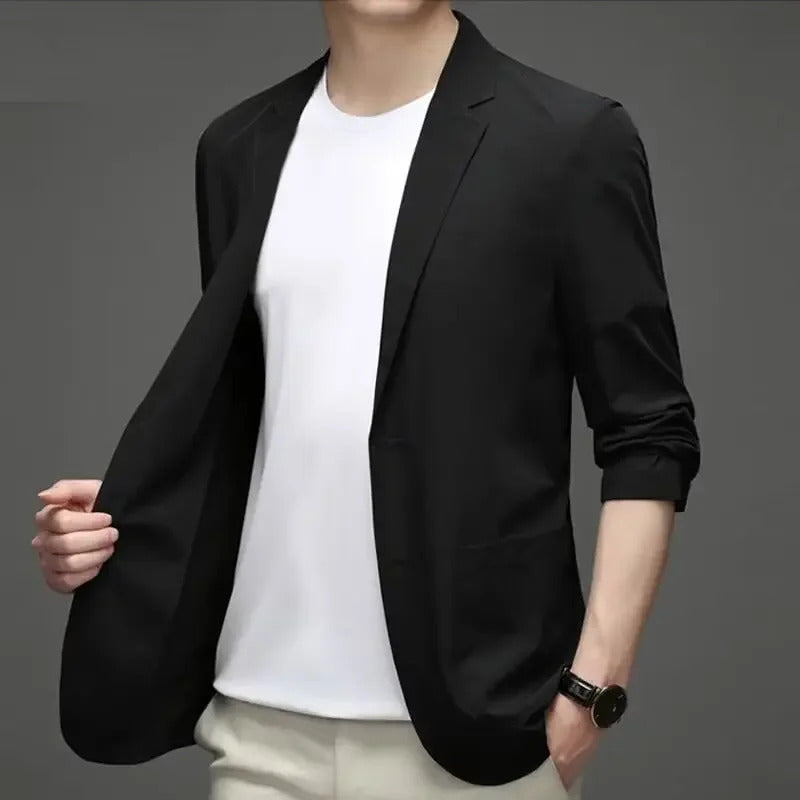 商务装男2024 Korean Trendy Men's Suit Top Casual Western-style Loose-fit Hong Kong Style Jacket For Spring Autumn Versatile
