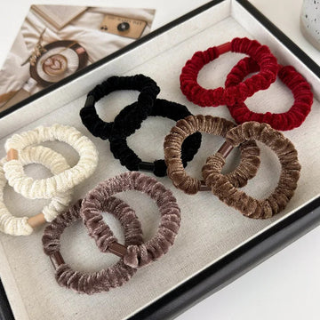 发饰Autumn Winter Plush High Elasticity Hair Rope Headband Set For Woman Girls Simple Hair Ties Rubber Band Fashion Hair Accessories