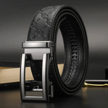 腰带Men's Belt Cowhide Belt for Men Automatic Buckle Brand Belt Male 3.4cm Wide Fashionable Belt