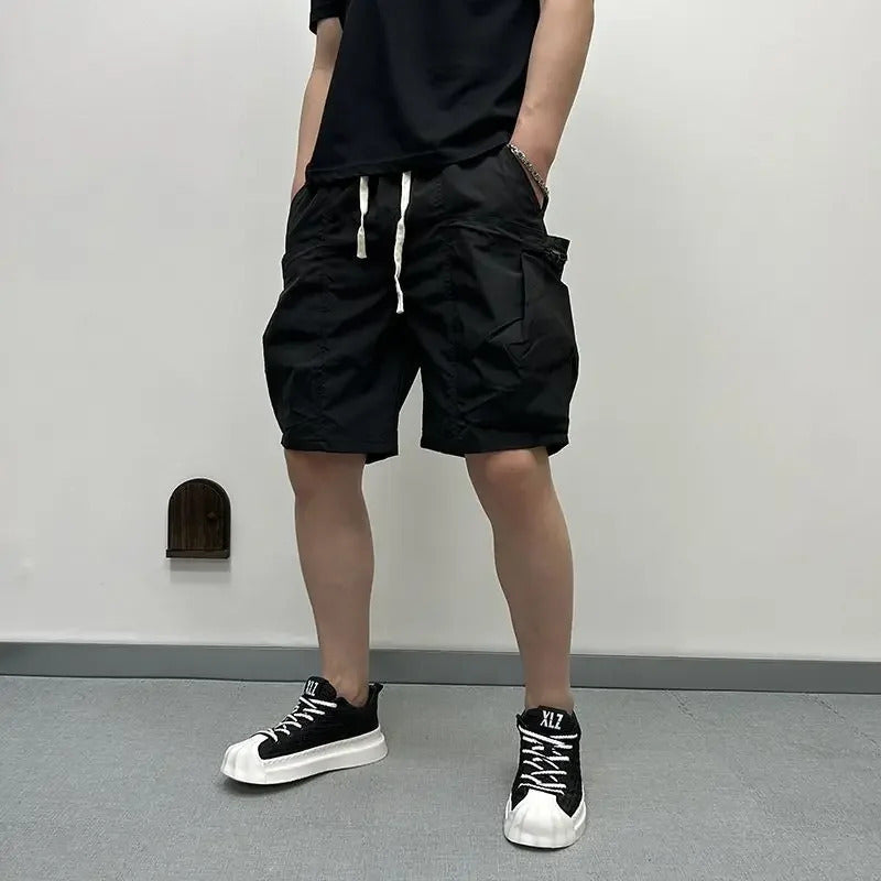短裤男Men's Quick Dry Loose Fit Casual Shorts Fashionable Trendy Brand Beach Pants Summer Thin Workwear Versatile Pants