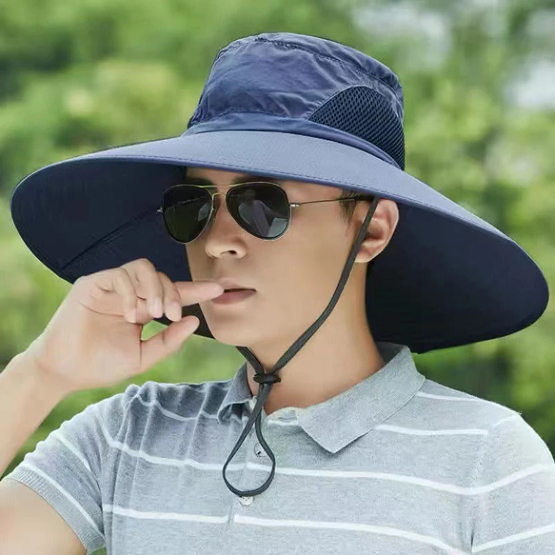 防晒帽男Summer Sun Hats UV Protection Outdoor Hunting Fishing Cap For Men Women Hiking Camping Visor Bucket Hat Removable Fisherman Hat