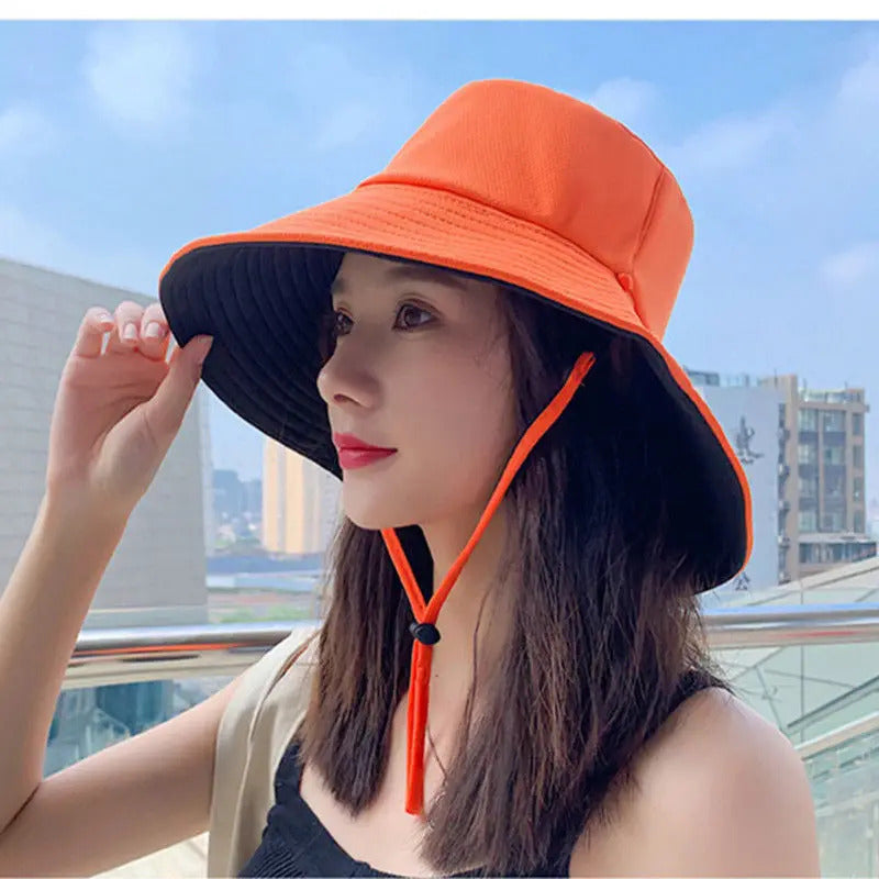 帽子女Summer Foldable Bucket Hat Unisex Women Outdoor Sunscreen Cotton Fishing Hunting Cap Double Side Sun Prevent Hats Bucket Hat