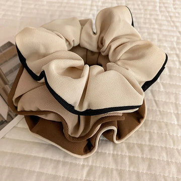 发饰Women Scrunchie Elastic Hair Rubber Bands Hair Accessories Milk Coffee Color Large Intestine Hair Ring Ponytail Holder Hair Tie