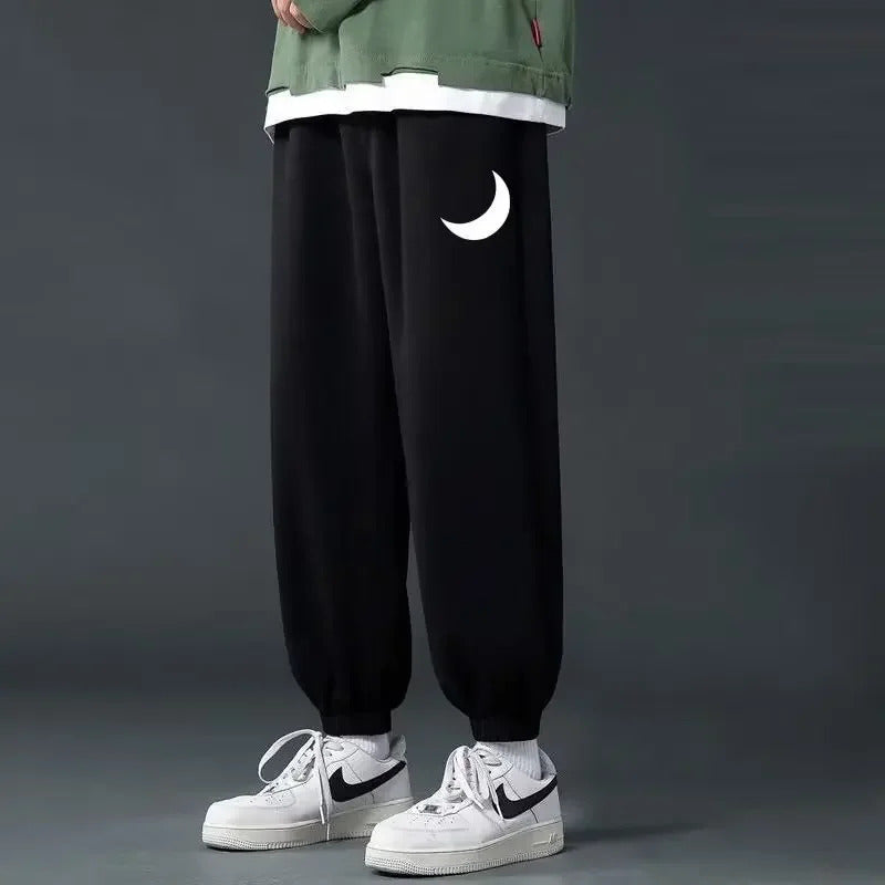 休闲裤男Spring Autumn Loose-Fit Harem Korean Style Trendy Straight-Leg Ankle Bunding Sports Pants Casual Men's Sport Trousers Student