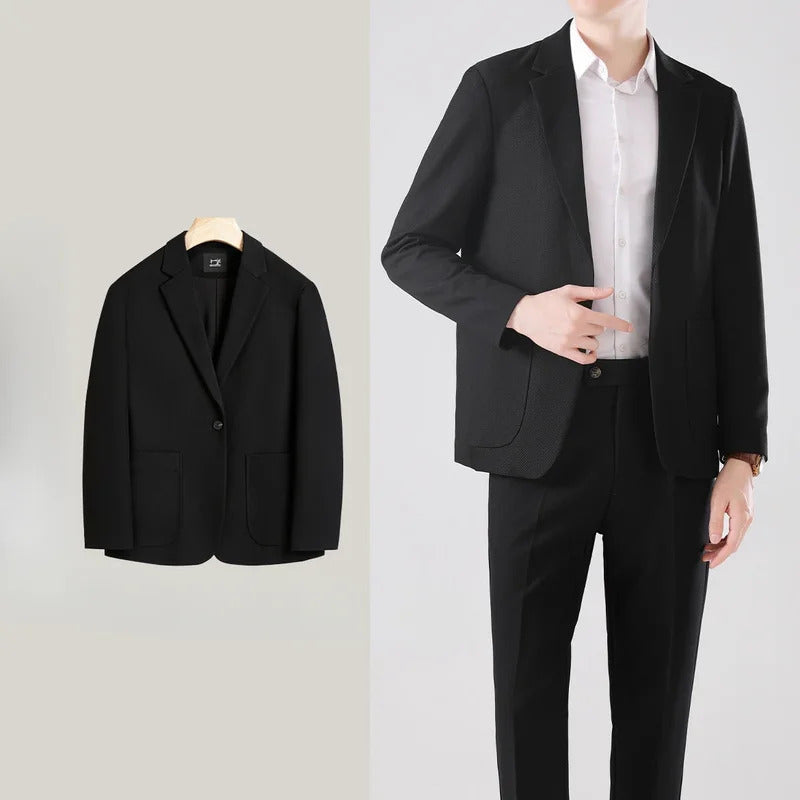 商务装男Full Suit for Men Dress Business Korean 2 Piece Outfit Set Man Formal Pants Ceremony Elegant Spring Autumn Blazer New In Casual