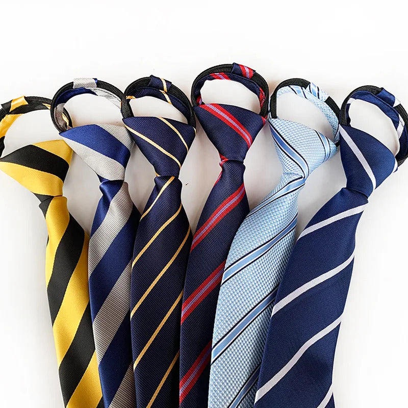 领带男Men Zipper Tie Lazy Ties Fashion 8cm Business Necktie For Man Skinny Slim Narrow Bridegroom Party Dress Wedding Necktie Present