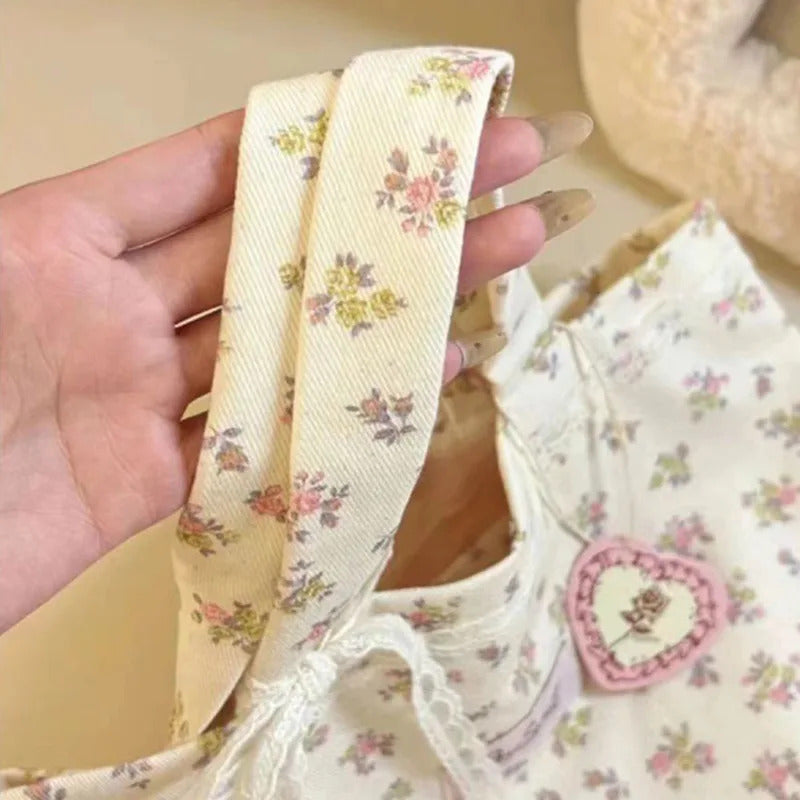 包包Large Capacity Printed Tote Bag Fashion Sweet with Lace Bow Storage Handbags Canvas Handbag