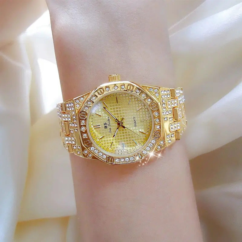 手表女UTHAI Women's Watch Luxury Metal Diamonds European American Middle Eastern Waterproof Ladies Fashion Quartz Watches Clock Gift