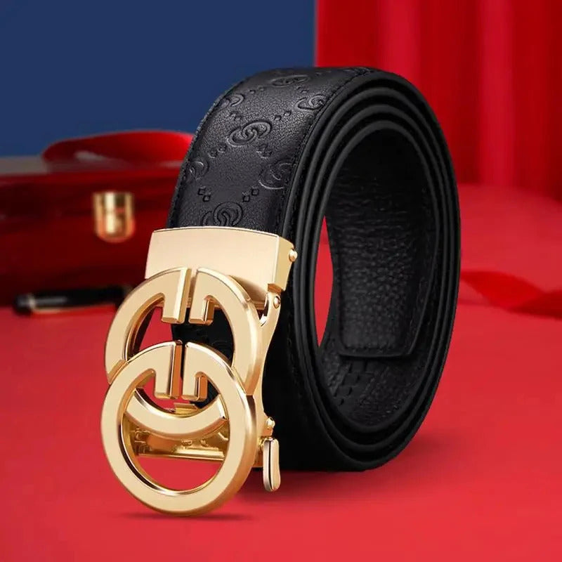 腰带High Quality Automatic Buckle Men Business Belts Soft Leather Casual Waist Pants Belt Fashionable Commuting Style Boyfriend Gift