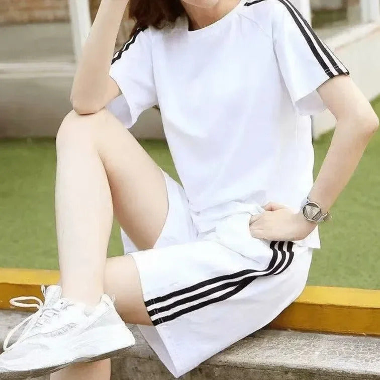 男士套装Summer Casual Comfortable Men's Sports Suit Design Sensibility Three-Piece Trendy Brand Fashionable Versatile Short Sleeve Short