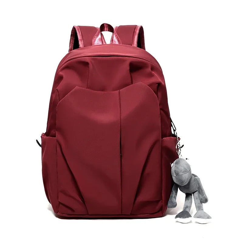 包包男2025 High Quality Large Capacity Nylon Backpack Zipper Solid Color Soft Handle Casual Backpack Soft Zipper College Style Handbag