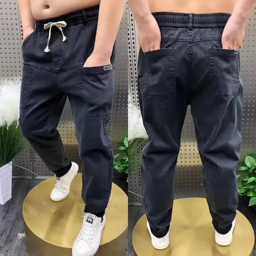 牛仔裤男Fashionable Casual Men's Jeans Spring Autumn New Loose-Fit Harem Trousers Versatile Small Footwear Trendy Flow