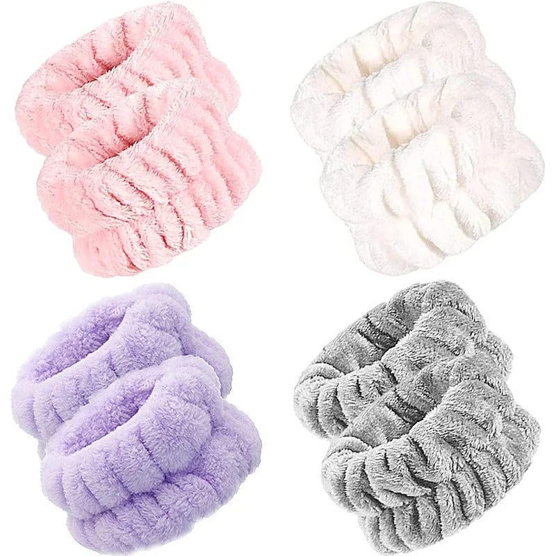发饰Wrist Washband Microfiber Wrist Wash Towel Band Wristband Scrunchies for Wash Face Absorbent Wrist Sweatband for Women Headband