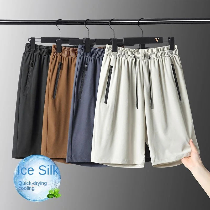 短裤男Shorts Men's Summer Outerwear Thin Pants Male Drawstring Quick-drying Loose Sweatshorts Casual Basketball Short Pant Streetwear