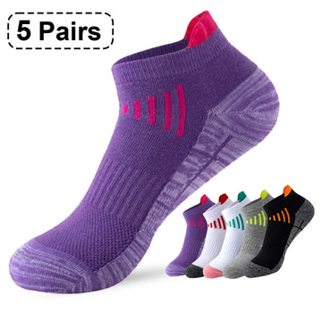 5 Pairs Women Sport Socks Athletic Cycling Socks Breathable Outdoor Basketball Fitness Running Socks For Men And Men Ankle Socks男士袜子