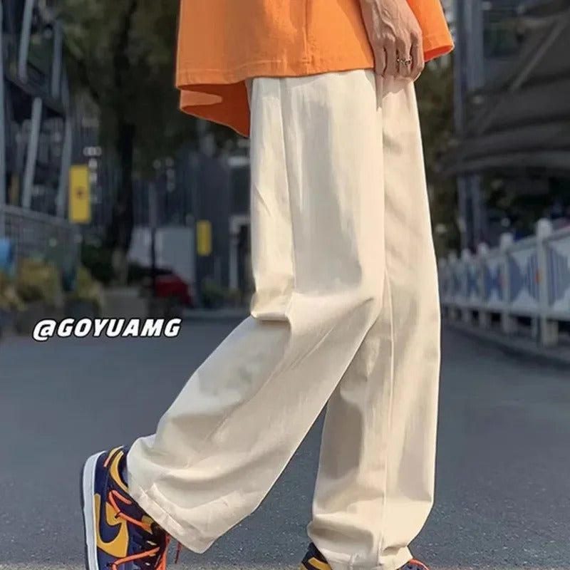 休闲裤男Trendy Loose-Fit Straight-Leg Casual Pants For Men New Arrival Spring Autumn High Street Style European Fashion