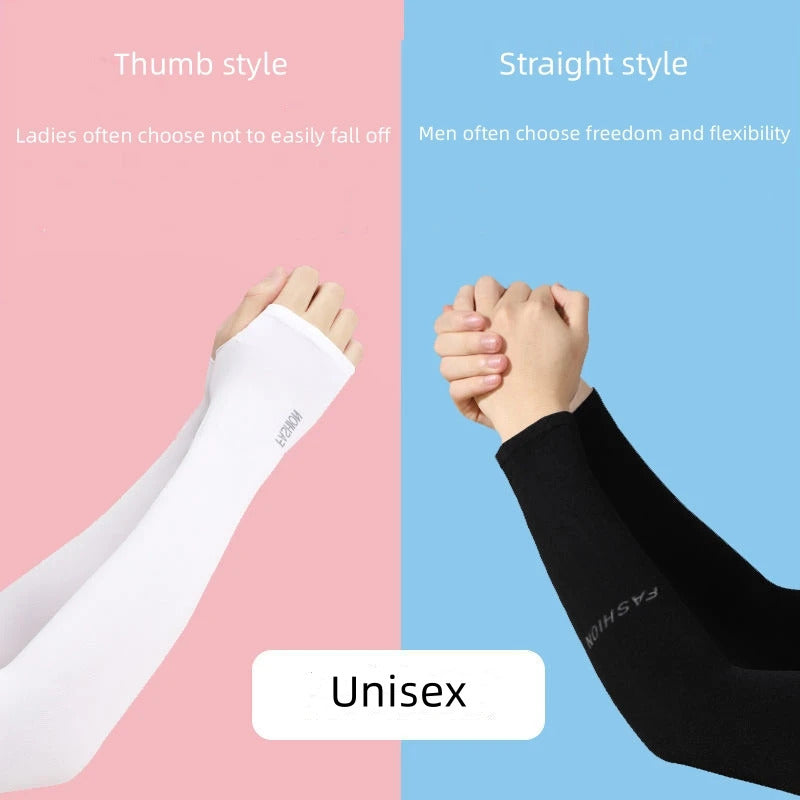 冰袖男Cool Cycling Sleeve Sport Cooling Arm Sleeves Anti-sunburn Sunscreen Uv Sports Safety Fitness Body Building Entertainment