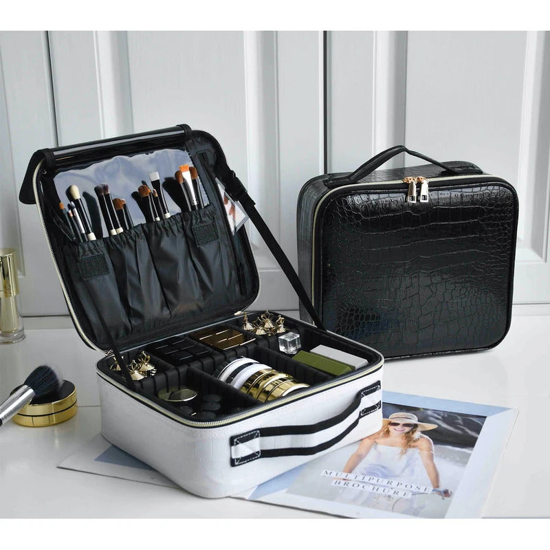 包包2021 New Crocodile Pattern Cosmetic Bag Partition Multi Functional Portable Travel Storage Makeup Case