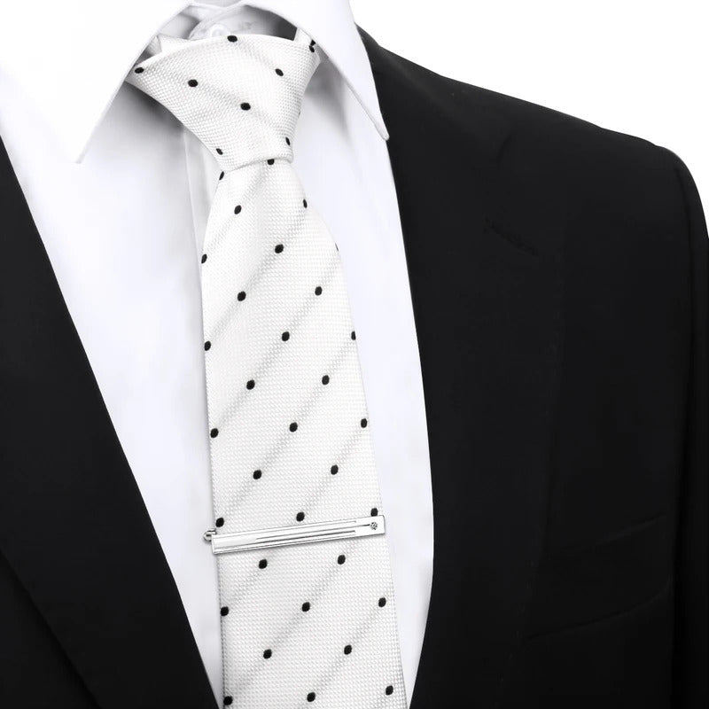领带男Tie Men Business Necktie Clip Set Fashion Man Tie Clip Fixed Suit Wedding Accessories High Quality 2pc Set Classic Formal Cravat