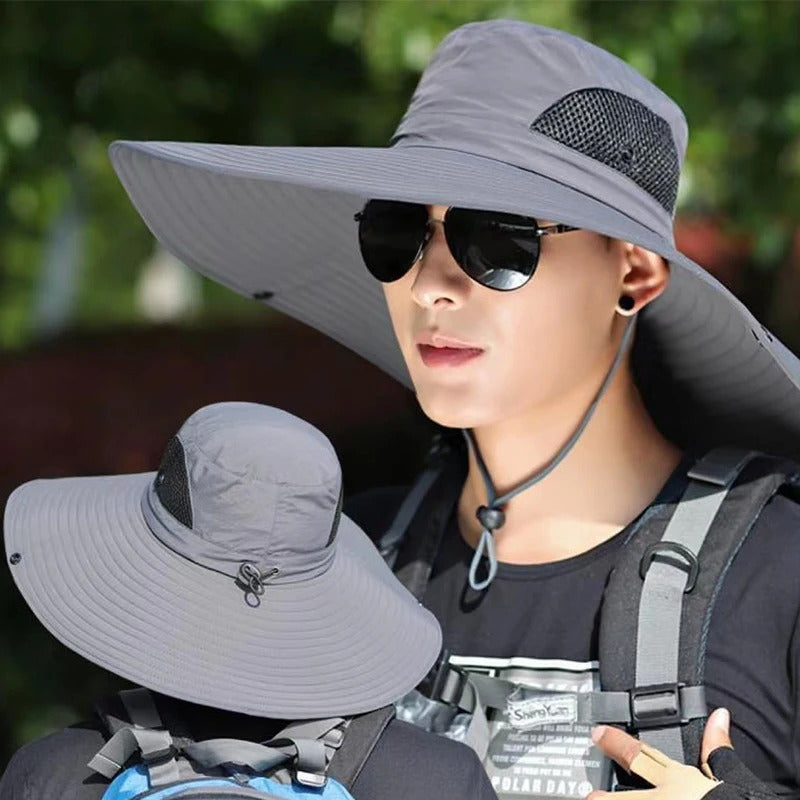 防晒帽男Summer Sun Hats UV Protection Outdoor Hunting Fishing Cap For Men Women Hiking Camping Visor Bucket Hat Removable Fisherman Hat