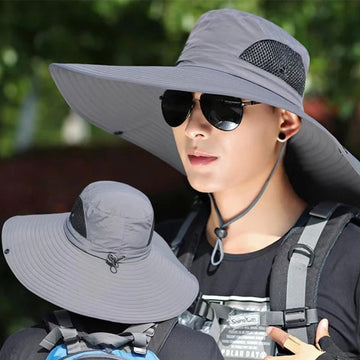 防晒帽男Summer Sun Hats UV Protection Outdoor Hunting Fishing Cap For Men Women Hiking Camping Visor Bucket Hat Removable Fisherman Hat