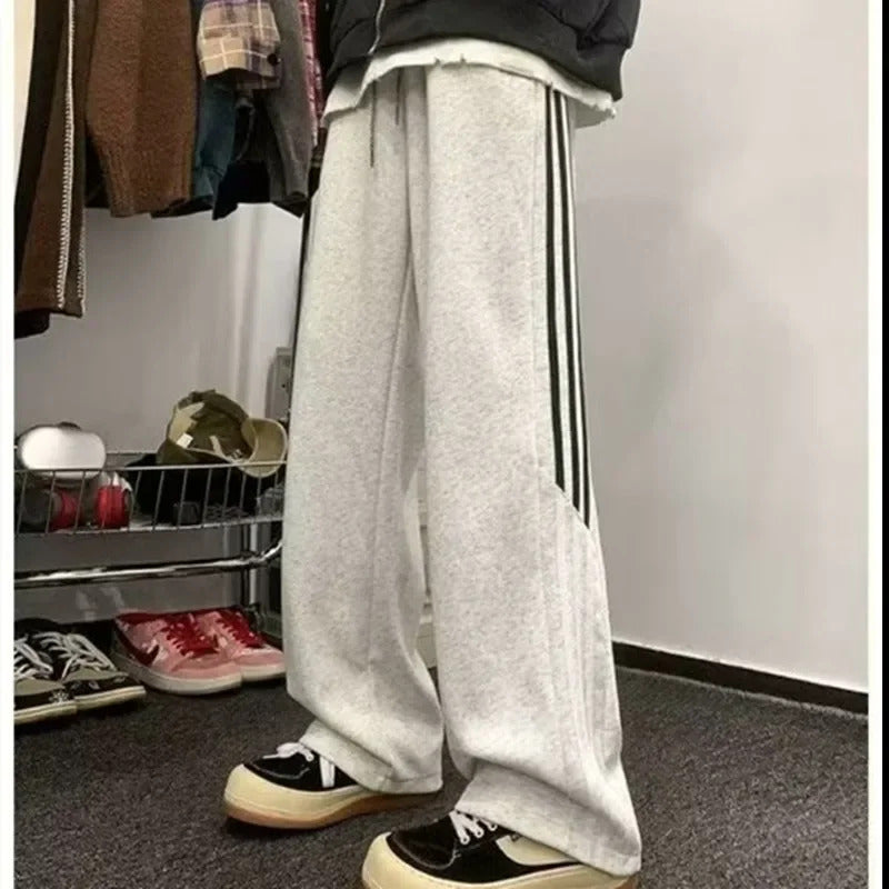 休闲裤男CasualTrendy Brand Men's Loose-Fit Straight-Leg Work Pants Autumn 2025 Wide-Leg Sports Trousers Hong Kong Style