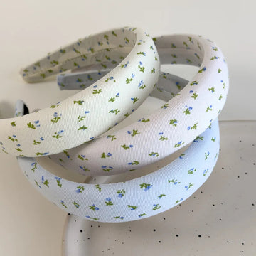 发饰Blue Floral Flowers Wide Headbands Girl Sweet Cute Hair Band Woman Retro Elegant Hair Hoop Female Fashion Party Hair Accessories