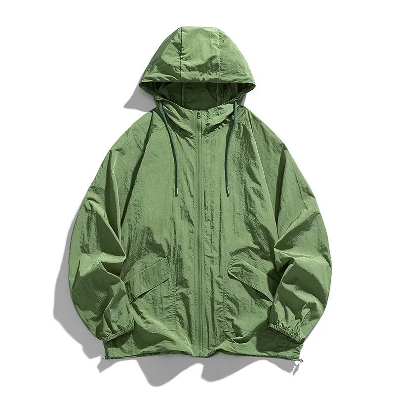 防晒衣男Breathable Quick-drying Anti-uv Thin Skinny Men's Women's Summer Sun-protective Clothes Vintage Versatile Loose-fit Sunscreen