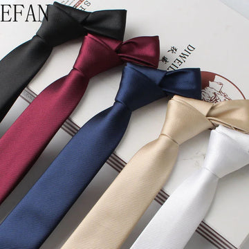领带男6cm New Korean Version Necktie Silk Tie Handmade Multiple Colour Men's Solid Simple Tie Wedding Groom Party Suit Accessories