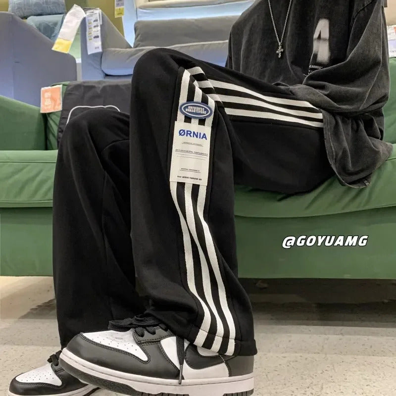 休闲裤男Autumn Winter Fleece-Lined Thickened Men's Casual Pants Student Trendy Versatile Loose-Fit Sweatpants Cropped Pants For Boys