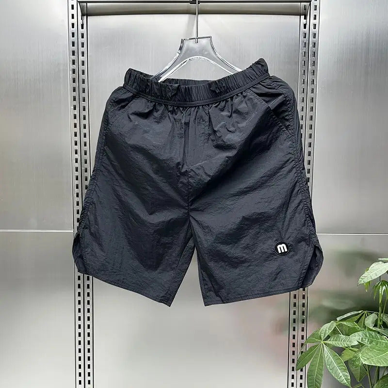 短裤男Men's Quick-drying Shorts Ice Silk Elastic Waist Breathable Letter Sweat Absorbing Shorts Straight Beach Surfing Sports Shorts