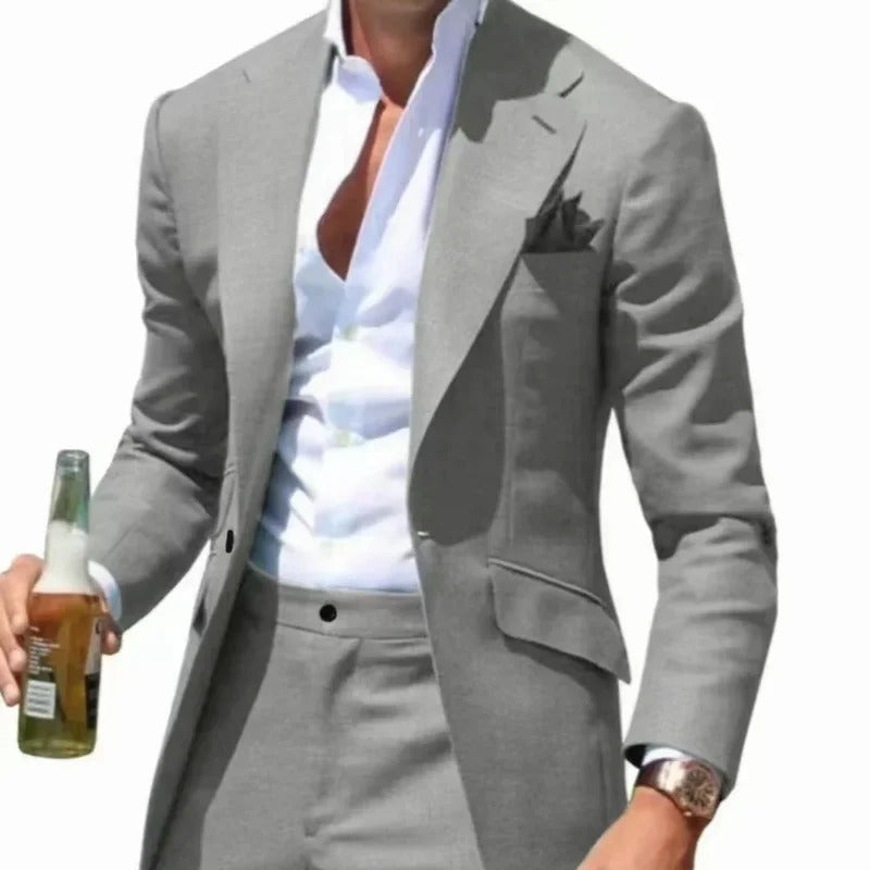 礼服男Casual  Fashionable Men's Suit Set Notched Lapel 2 Pieces Suits Blazer And Pants  performance Tuxedo ceremony Wedding Dresses