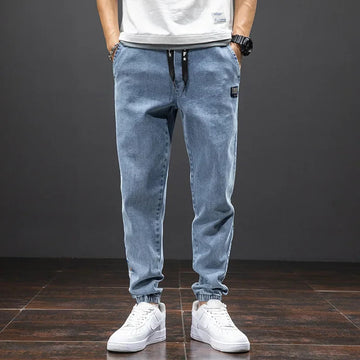 牛仔裤男Autumn/Winter Men's Harem Jeans Loose Fit Casual Pants Plus Size Slimming Denim Trousers Nine Point Greater Length