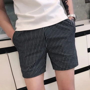 短裤男Men's Running Shorts Stretch Outdoor Casual Fashion Black Stripe Thin Slim Fit Wearing Big Pants Outside Sports Beach Shorts