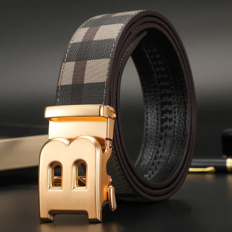 腰带High Quality Luxury Brand Designer Canvas Belts Male Automatic Buckle Men belts Genuine Leather Belt for men Strap for Jeans