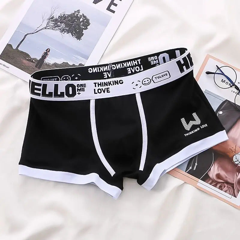 内衣男2024 Men's Underwear Cotton Underwear Letter Waistband Comfortable Breathable Soft Boxer Shorts Fashion Casual Sports Shorts