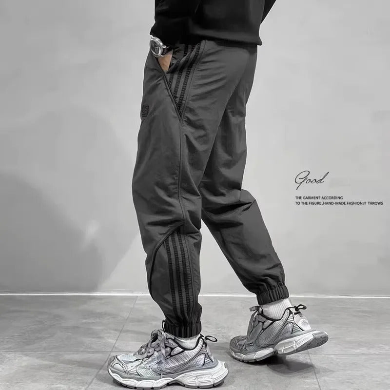 休闲裤男Quick-dry Summer Sports Men's Long Pants Loose Fit Casual Nine-point Casual Pants Ice Silk Thin Spring Autumn 2024