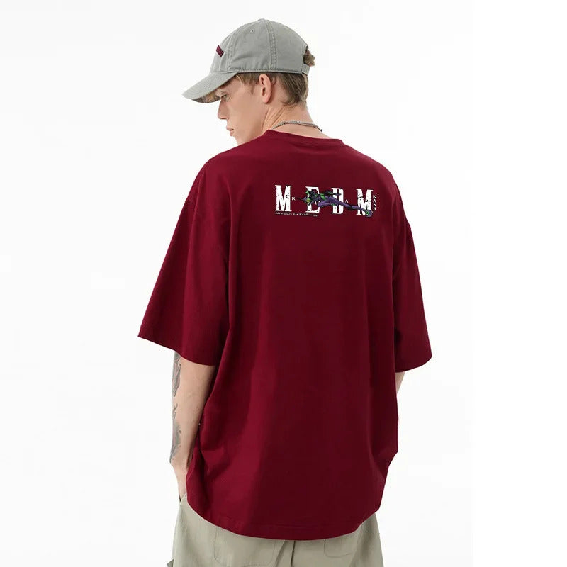 T恤男MEDM KASSTrendy Loose-Fit Cotton T-Shirt Short Sleeves Casual Streetwear For Men And Women Pure Cotton Crew Neck Summer