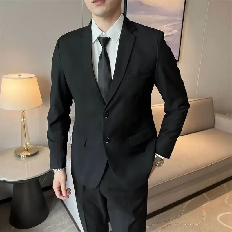 商务装男Men's Western-style Suit Korean Version Wedding Formal Gowns Slimming Business Casual Jacket Elegant Groom Tuxedo