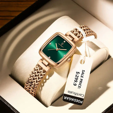 手表女POEDAGAR Luxury Square Watch for Woman Waterproof Stainless Steel Ladies Quartz Watch Dress Elegant Women Watches Fashion reloj