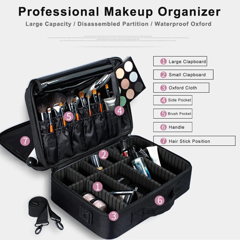 包包Waterproof Make Up Bag Beautician Toiletry Makeup Case Female Portable Travel Cosmetic Case For Brushes Cosmetic Bag With Mirror